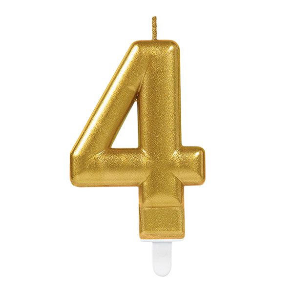 Candle Number 4  Gold